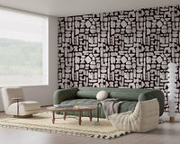 Abstract Painted Shapes Pattern Wallpaper⁠