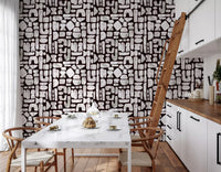 Abstract Painted Shapes Pattern Wallpaper⁠