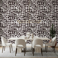 Abstract Painted Shapes Pattern Wallpaper⁠