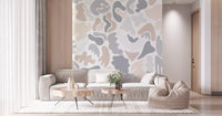 Abstract Organic Neutral Shapes Wall Mural
