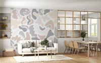 Abstract Organic Neutral Shapes Wall Mural