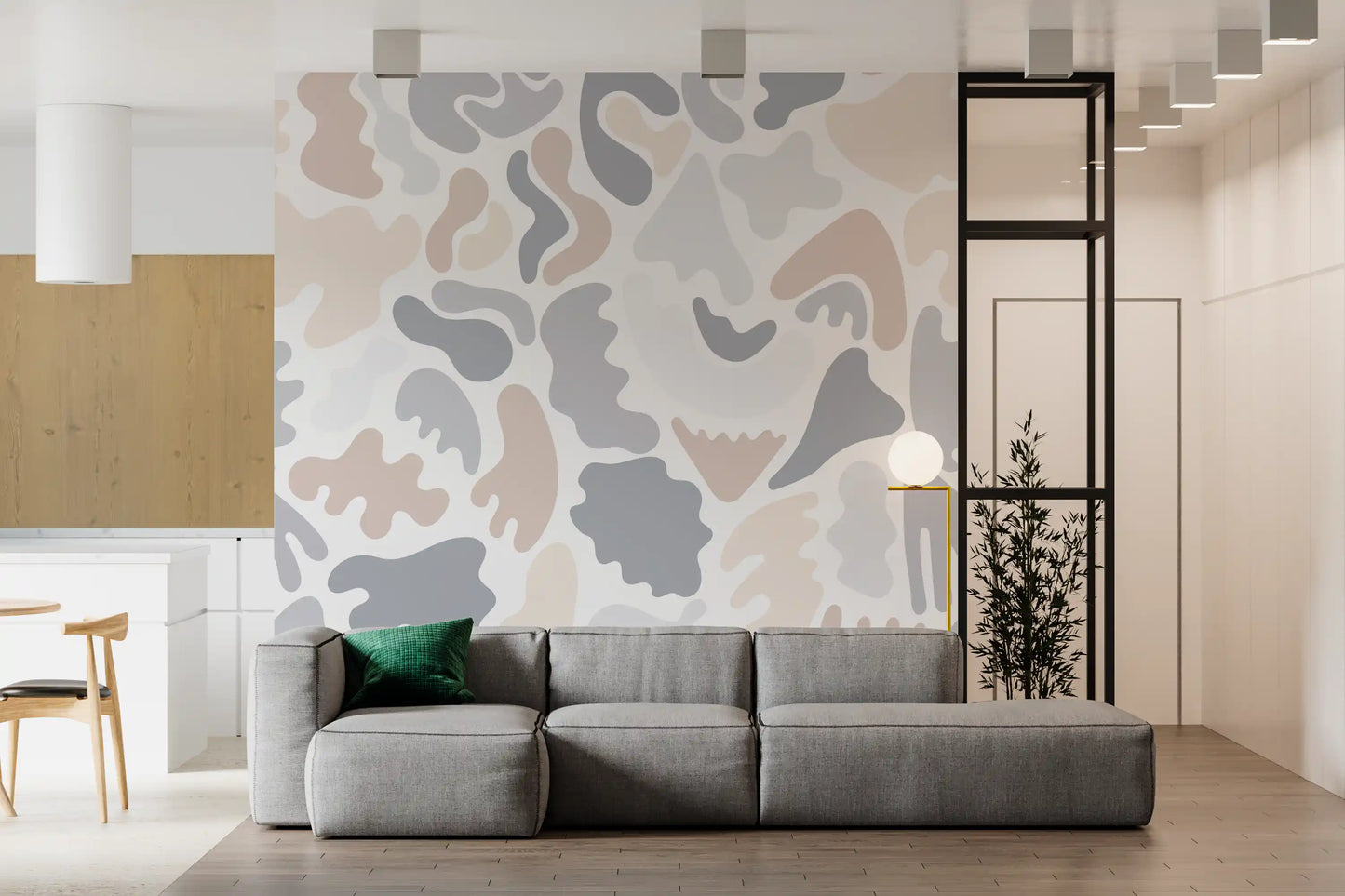 Abstract Organic Neutral Shapes Wall Mural