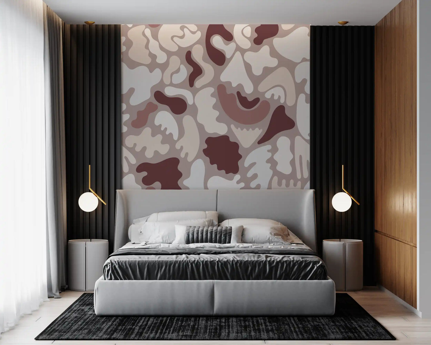 Abstract Organic Shapes in Earthy Tones Wall Mural