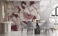 Abstract Organic Shapes in Earthy Tones Wall Mural