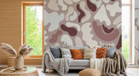 Abstract Organic Shapes in Earthy Tones Wall Mural
