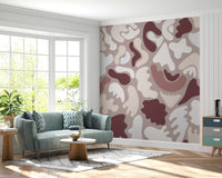Abstract Organic Shapes in Earthy Tones Wall Mural
