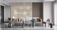 Abstract Organic Linear Grid Art Wall Mural