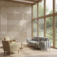 Abstract Organic Linear Grid Art Wall Mural