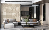 Abstract Organic Linear Grid Art Wall Mural