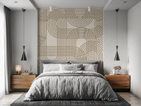 Abstract Organic Linear Grid Art Wall Mural