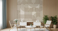 Abstract Organic Linear Grid Art Wall Mural