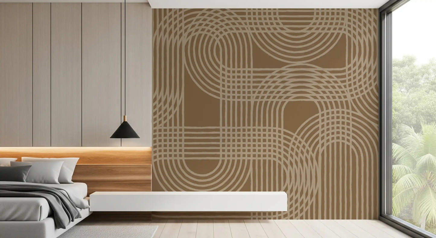 Abstract Earthy Arches Wall Mural
