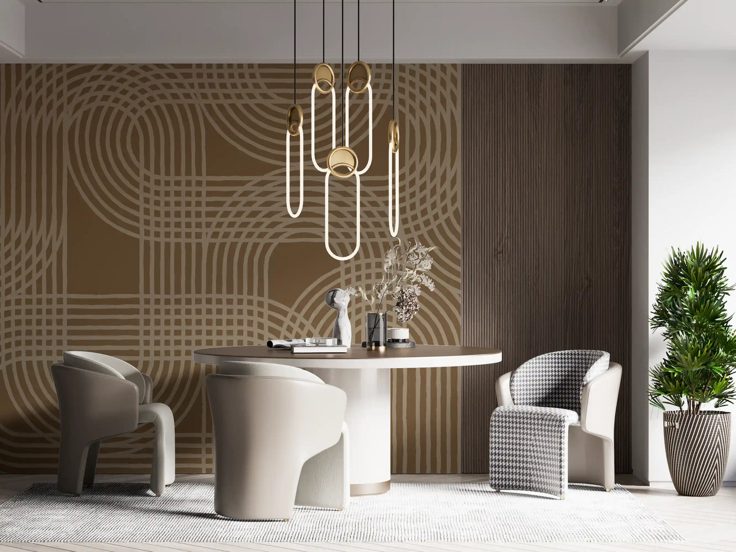 Abstract Earthy Arches Wall Mural