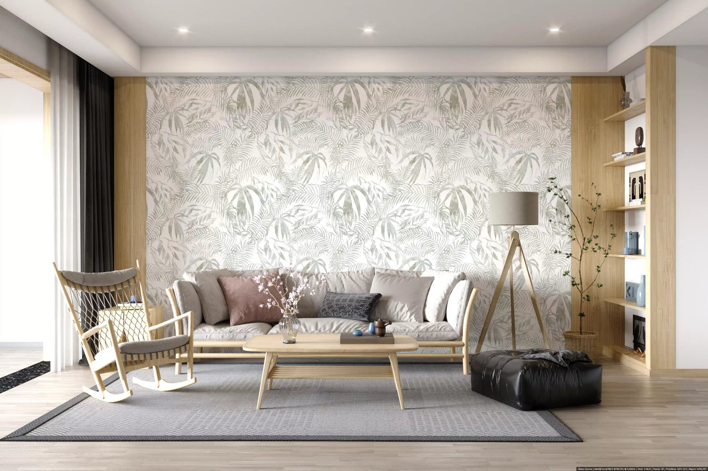 Muted Palm Leaf Silhouette Wallpaper⁠