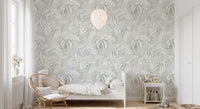 Muted Palm Leaf Silhouette Wallpaper⁠