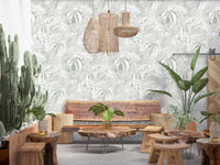 Muted Palm Leaf Silhouette Wallpaper⁠