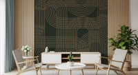 Minimalist Bronze Grid Wall Mural