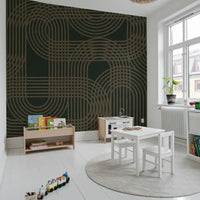 Minimalist Bronze Grid Wall Mural
