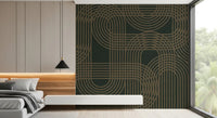Minimalist Bronze Grid Wall Mural