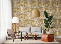 Art Nouveau Botanical Damask Wallpaper⁠