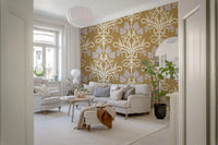 Art Nouveau Botanical Damask Wallpaper⁠