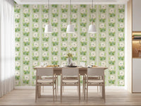 Watercolor Sage Floral Stripe Wallpaper⁠