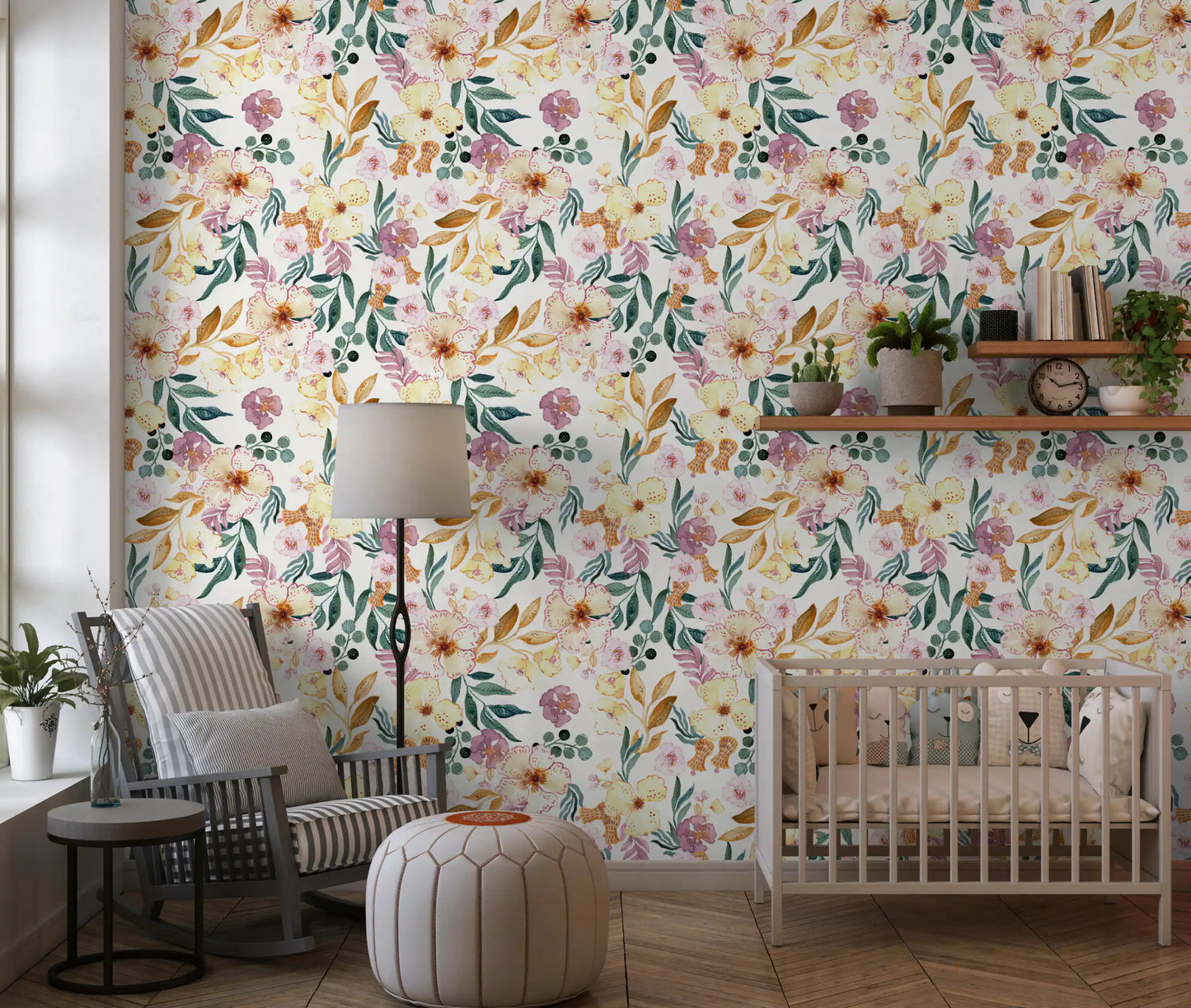 Soft Watercolor Meadow Floral Wallpaper⁠