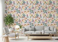 Soft Watercolor Meadow Floral Wallpaper⁠
