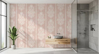 Blush Damask Striped Motif Wallpaper⁠