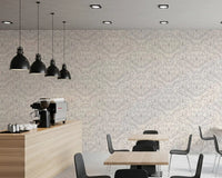 Minimalist Botanical Damask Wallpaper⁠