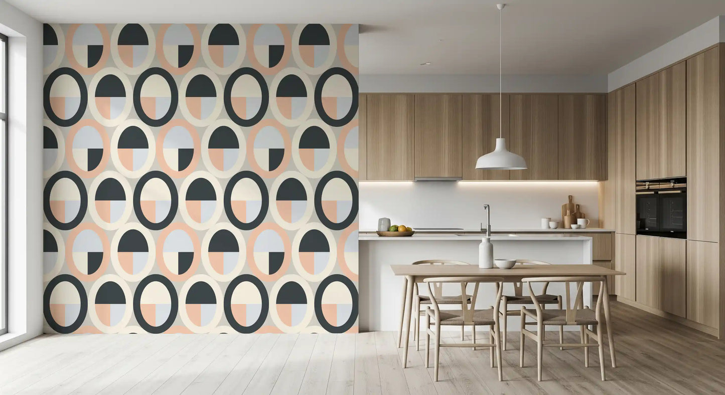 Minimalist Oval Geometry Wallpaper⁠