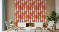Retro Vertical Block Stripe Wallpaper⁠