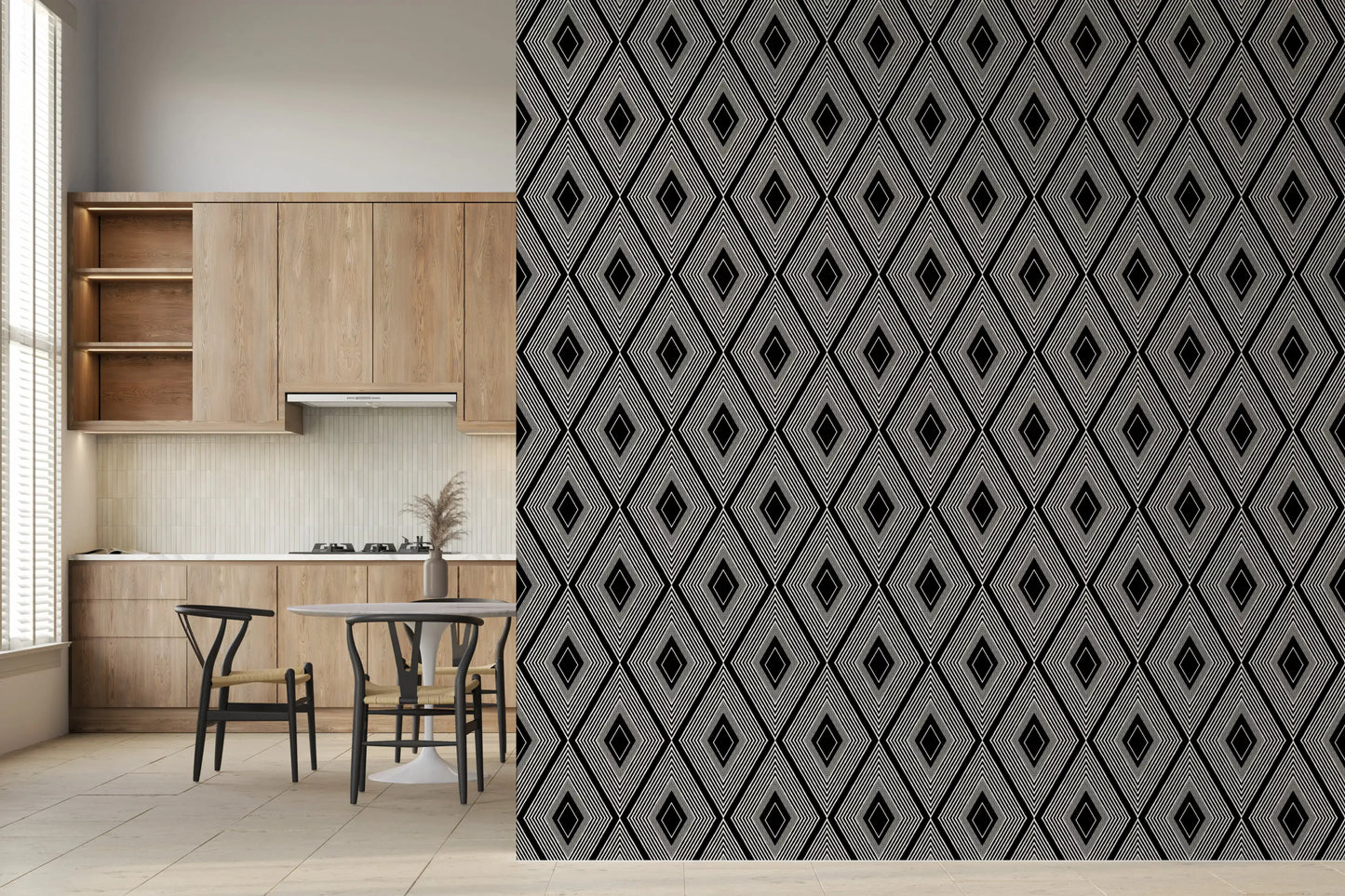Monochromatic Geometric Diamond Lattice Wallpaper⁠