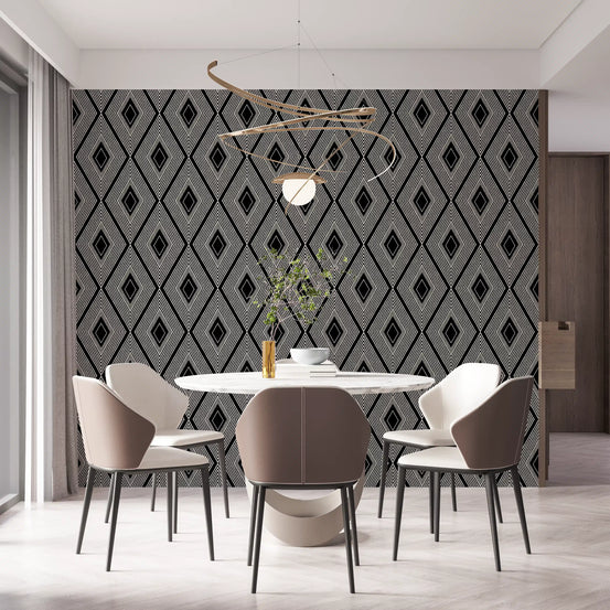Monochromatic Geometric Diamond Lattice Wallpaper⁠