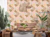 Soft Earthy Petal Mosaic Wallpaper⁠