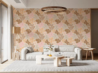 Soft Earthy Petal Mosaic Wallpaper⁠