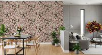 Soft Pink Garden Foliage Wallpaper⁠