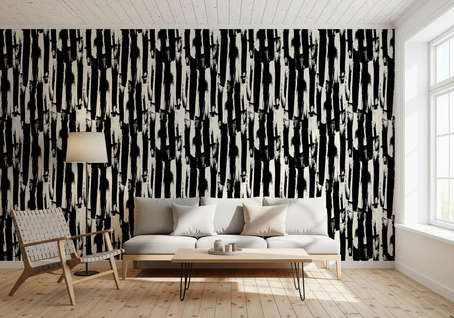 Minimalist Vertical Painterly Line Art Wallpaper⁠