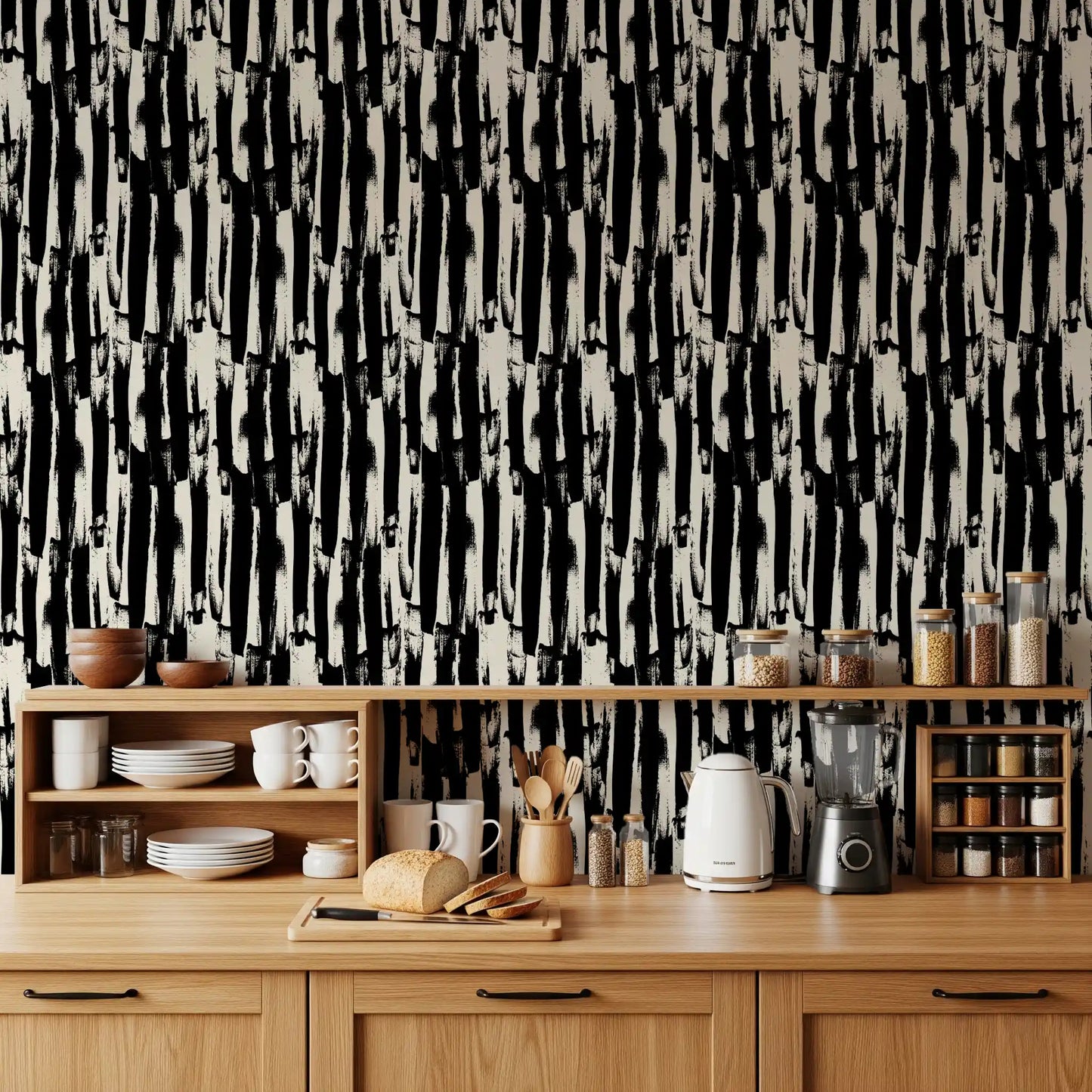 Minimalist Vertical Painterly Line Art Wallpaper⁠