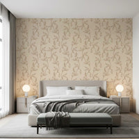 Serene Neutral Organic Foliage Wallpaper⁠