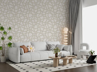 Interwoven Soft Cream Curves Wallpaper⁠