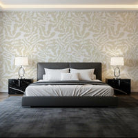 Organic Muted Leaf Silhouette Wallpaper⁠