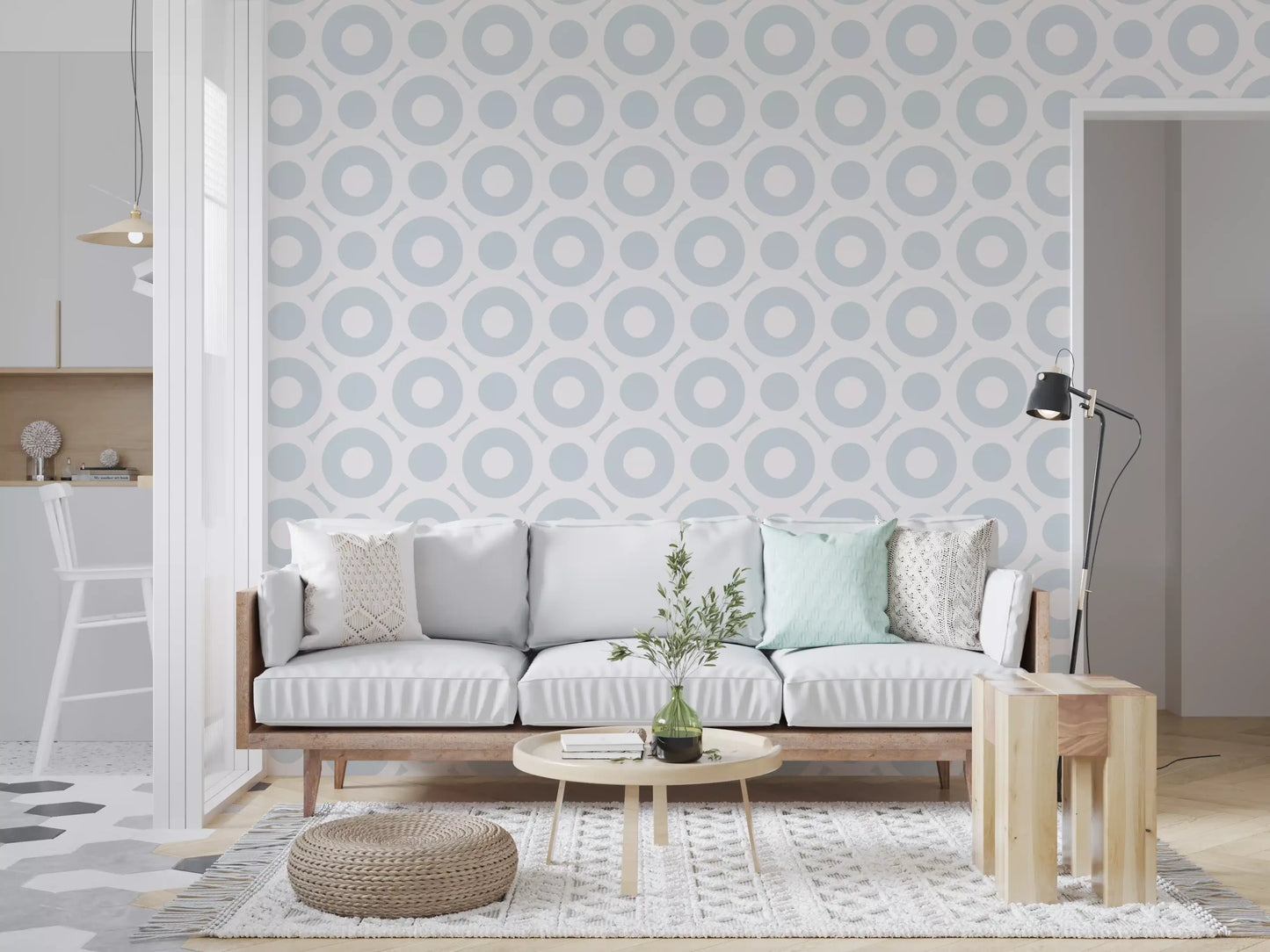 Contemporary Airy Circles Graphic Print Wallpaper⁠