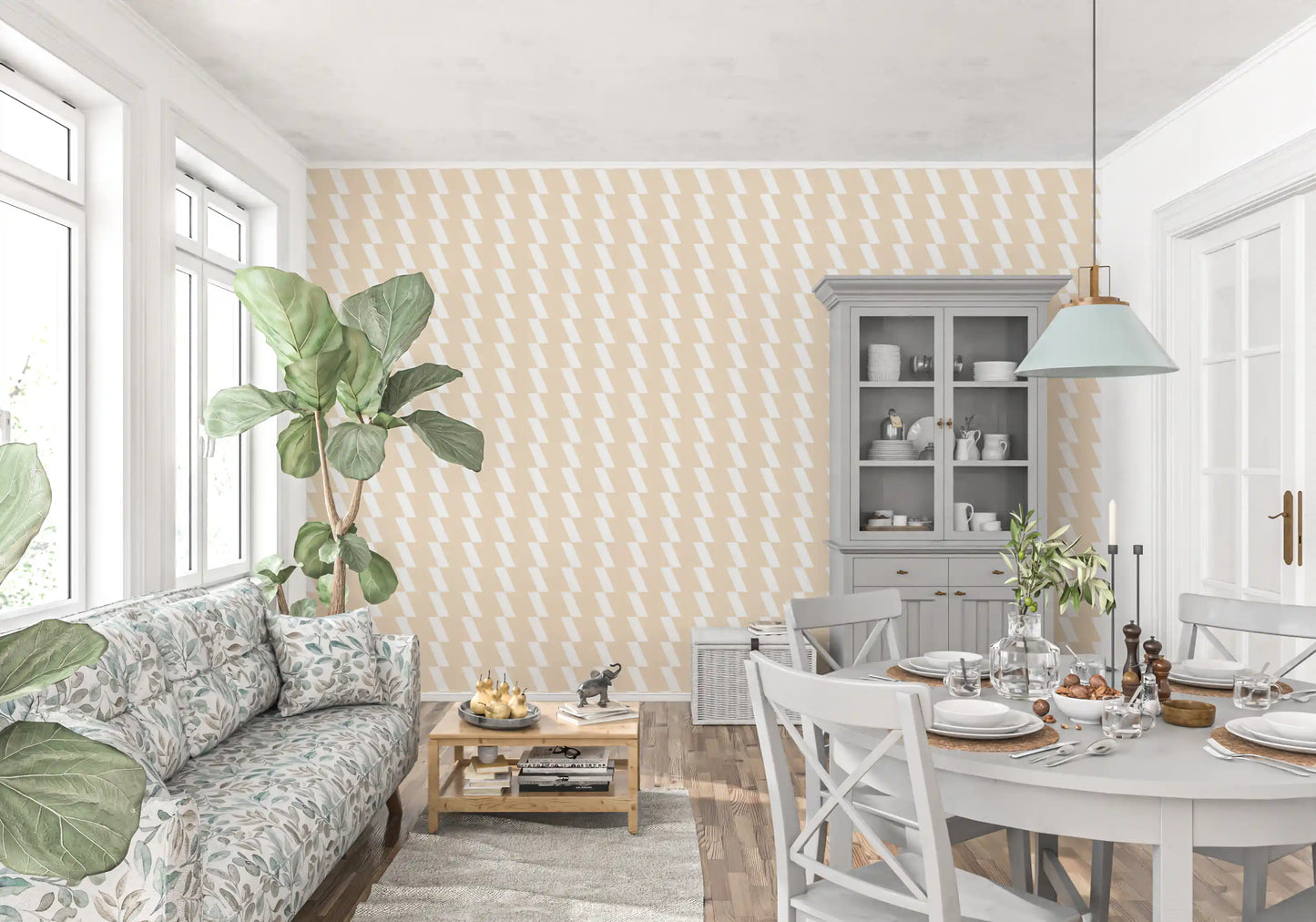 Abstract Cream Diagonal Flow Wallpaper⁠