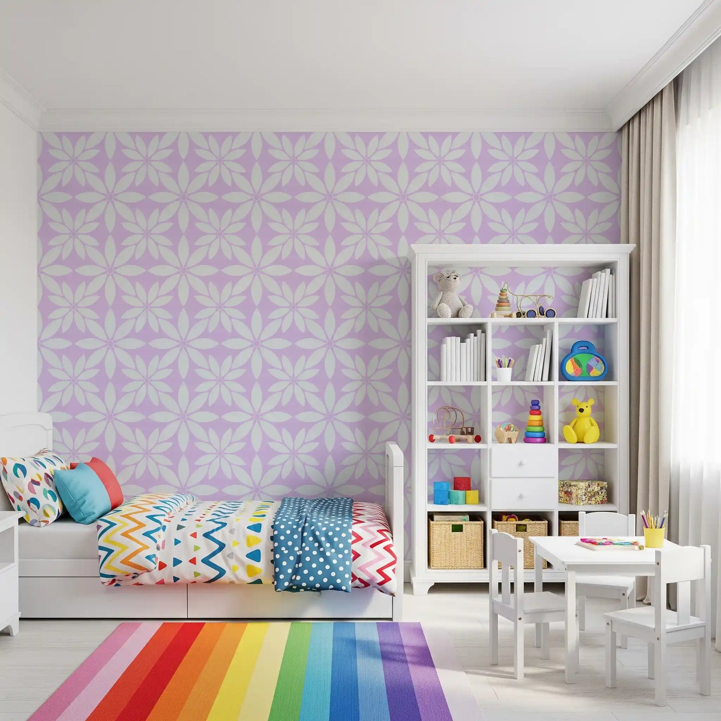Soft Lavender Petal Lattice Wallpaper⁠