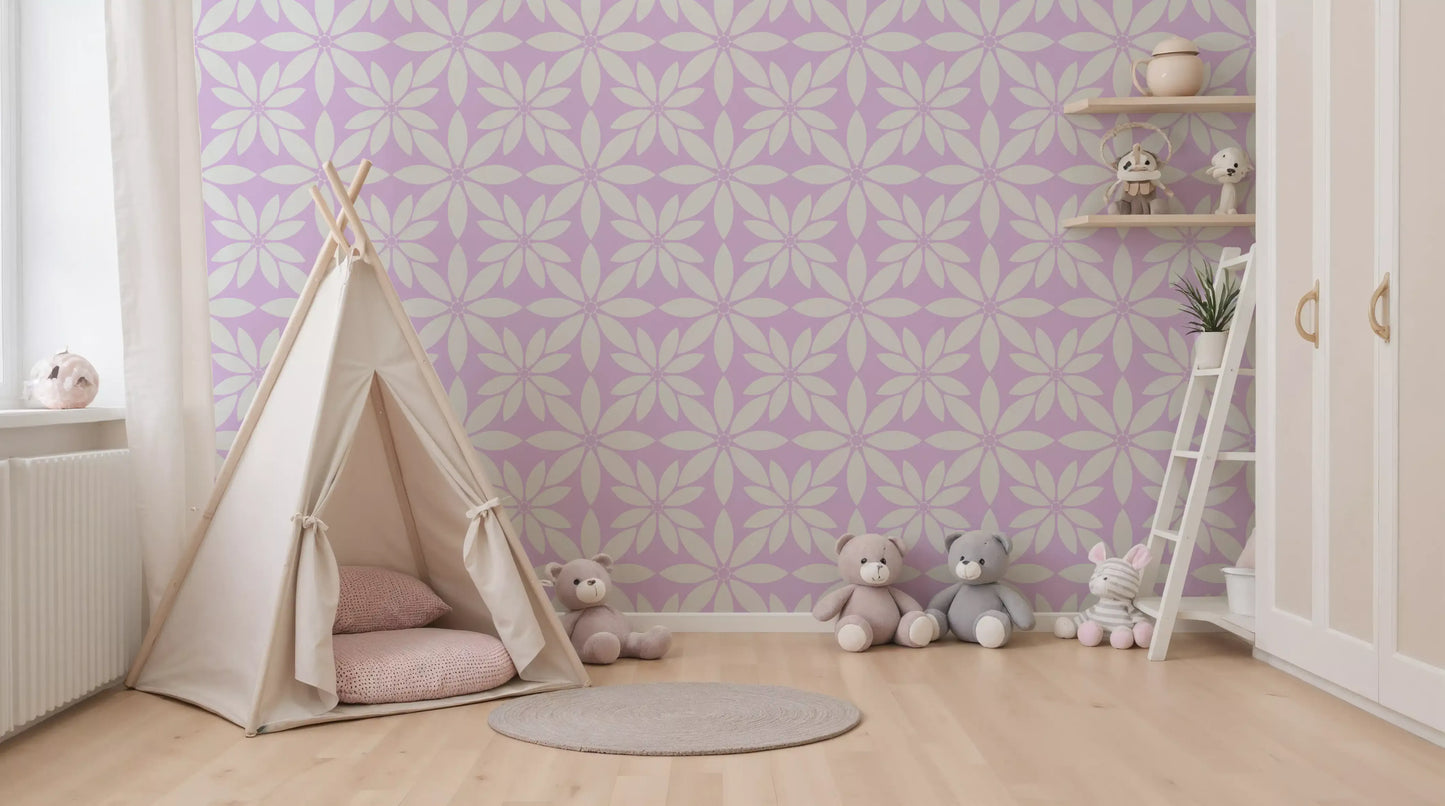 Soft Lavender Petal Lattice Wallpaper⁠