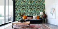 Abstract Tropical Palm Overlay Wallpaper⁠