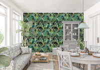 Abstract Tropical Palm Overlay Wallpaper⁠