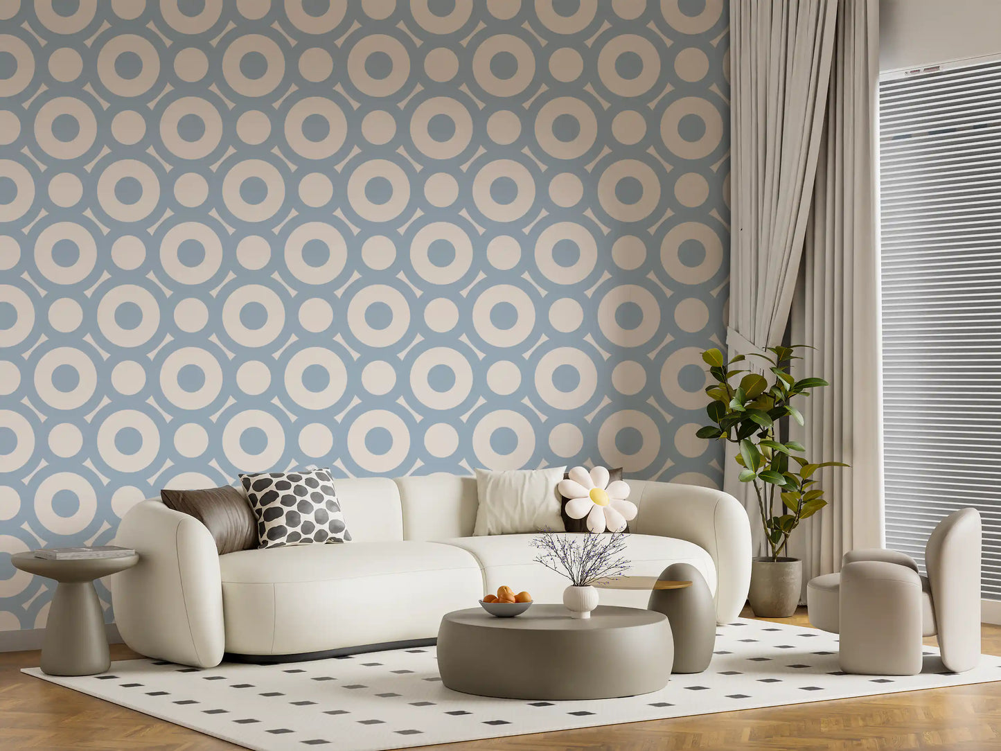 Geometric Circle Lattice Wallpaper⁠