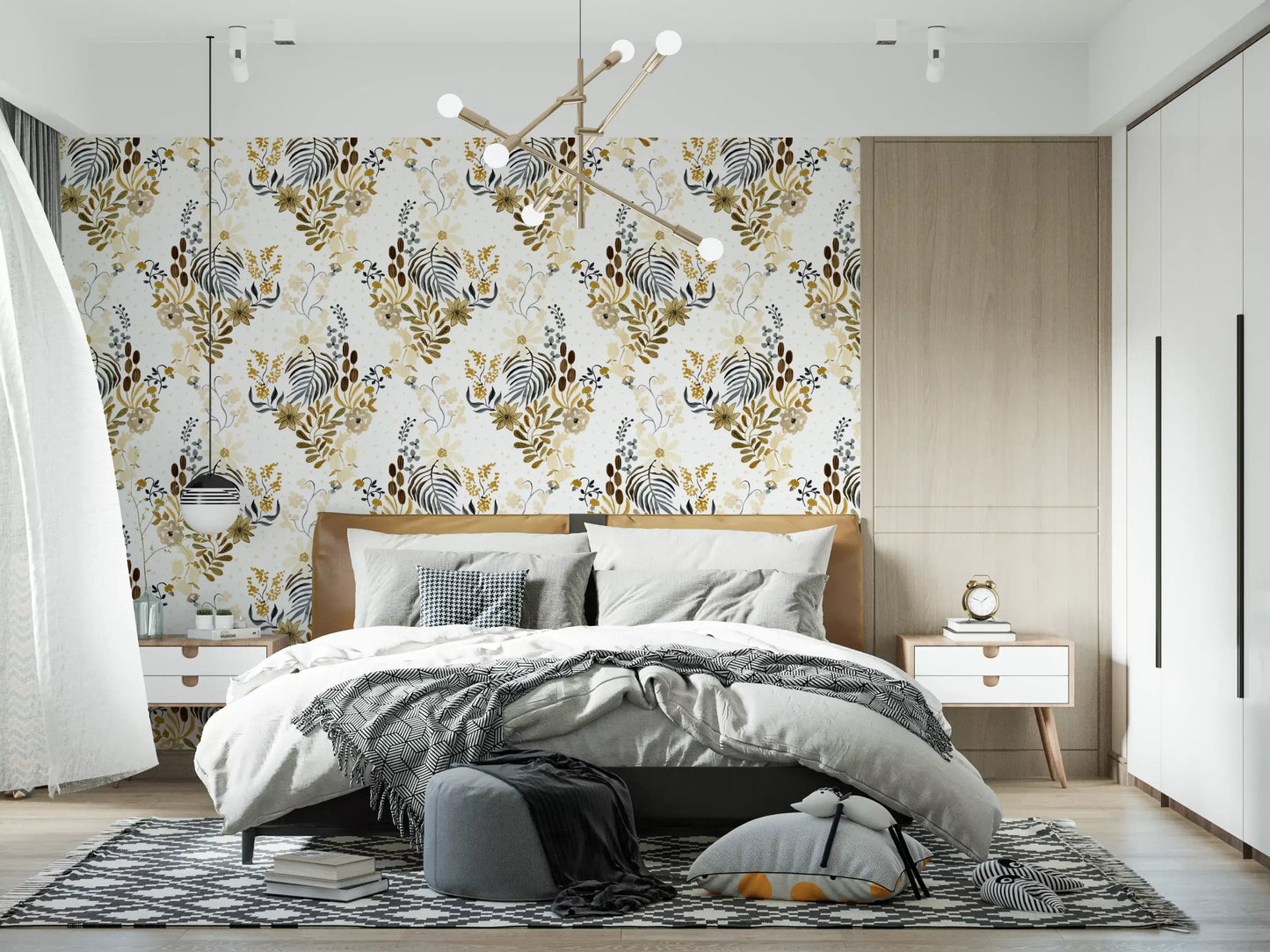 Rustic Earthy Botanical Field Wallpaper⁠